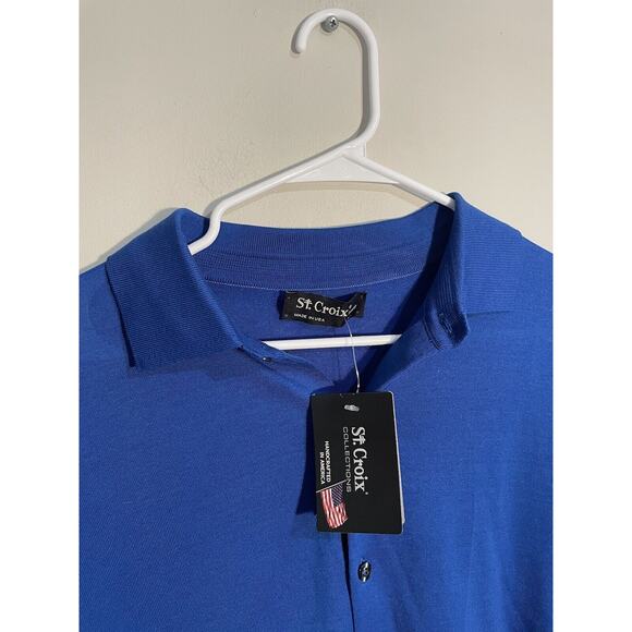 St. Croix Collection Bright Blue Long Sleeve Full Button Shirt Men’s XL NWT - Picture 2 of 10